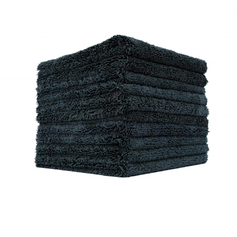 Professional Edgeless Dual-Pile Plush Microfiber Towels Black Thumbnail